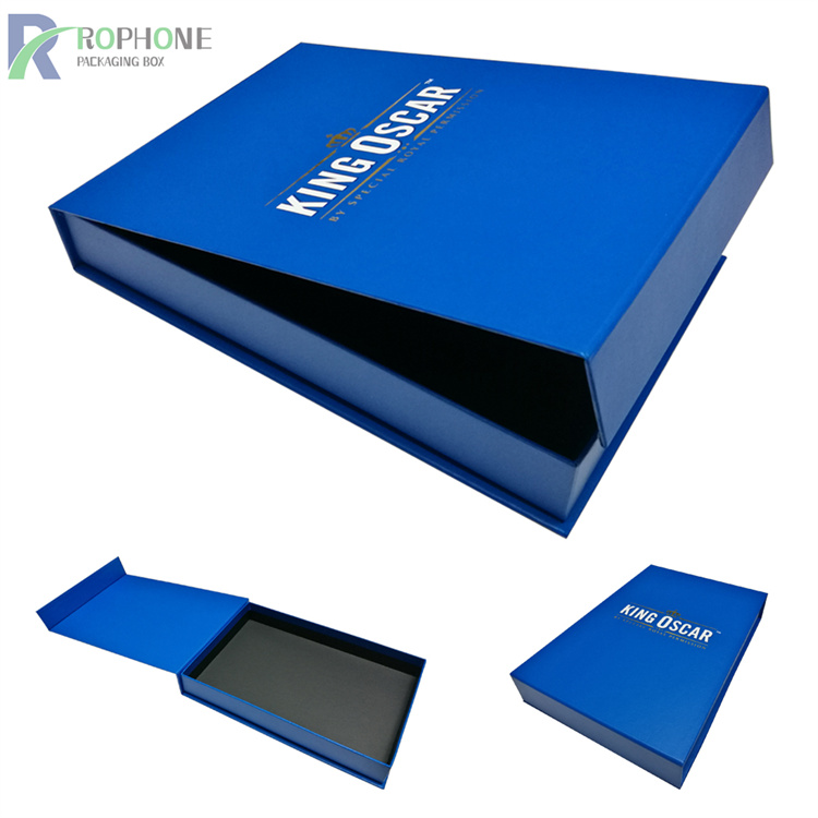 caixa de papelão azul